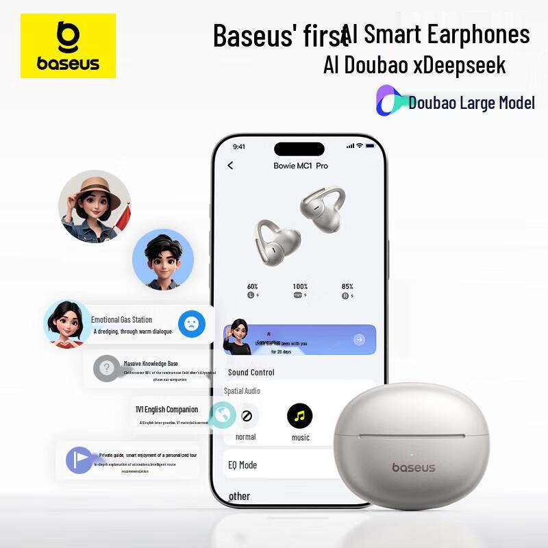 Baseus MC1pro AI Open-Ear Ear Clip Bluetooth Headset