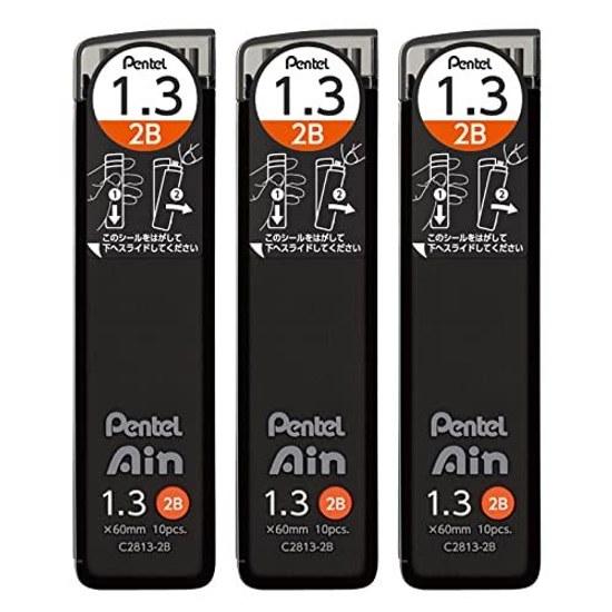 Pentel Sharp Pencil Lead Ain 1.3mm 2B 3 pieces AMZ-XC28132B3P