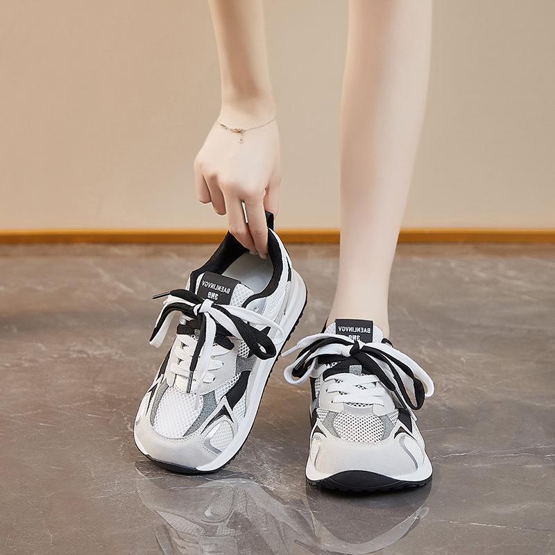 Design Sense 2025 Summer New Fashion Versatile Breathable Casual Sports Shoes Platform Forrest Gump Shoes Student Casual Shoes