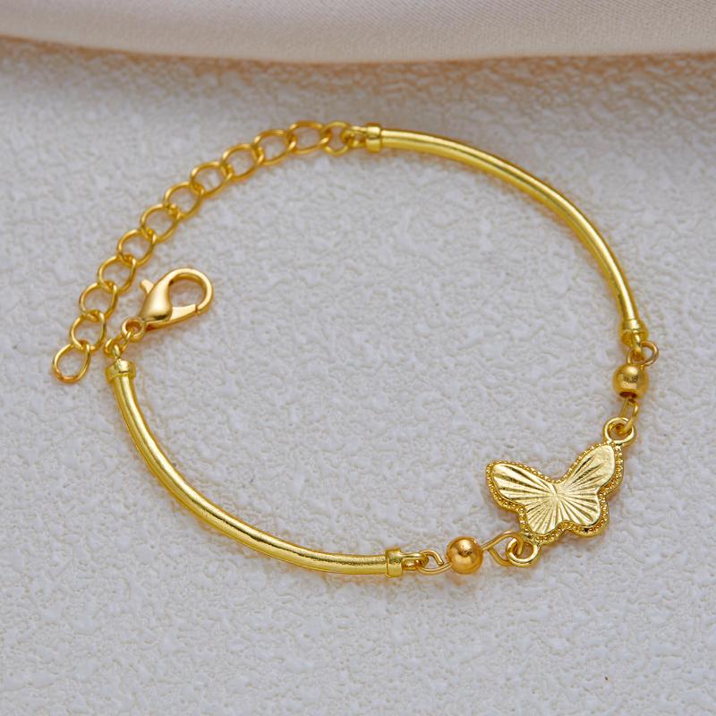 Luxury Shiny Gold Color Butterfly Bracelet for Women Elegant Bangle Party Banquet Charm Wedding Birthday Jewelry Gift