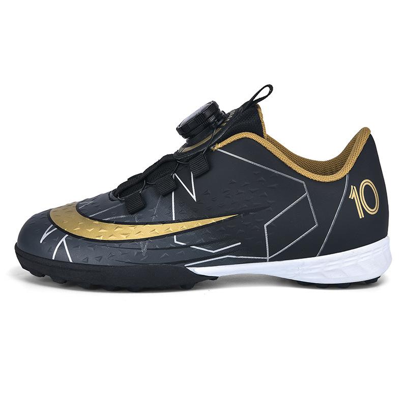 Children'S Football Shoes, Kindergarten Children And Students Rotating Buckle Artificial Turf Tf Broken Nails Non-Slip Sports Shoes