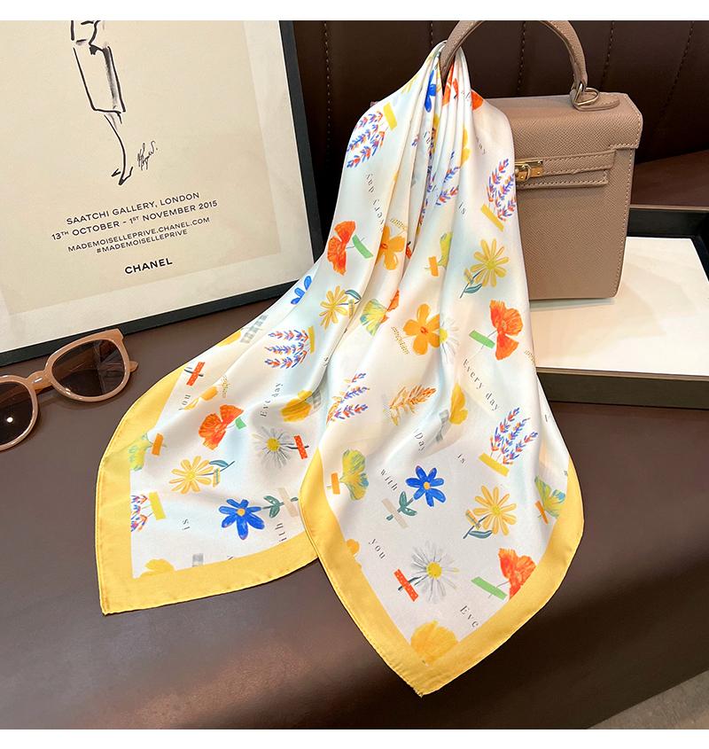 Women S Fresh Printed Square Scarf Fashion Versatile Summer Sun Protection