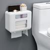 Wall Mounted Bathroom Tissue Box Punch Free Paper Towel Holder Sundries Storage Box  Bathroom