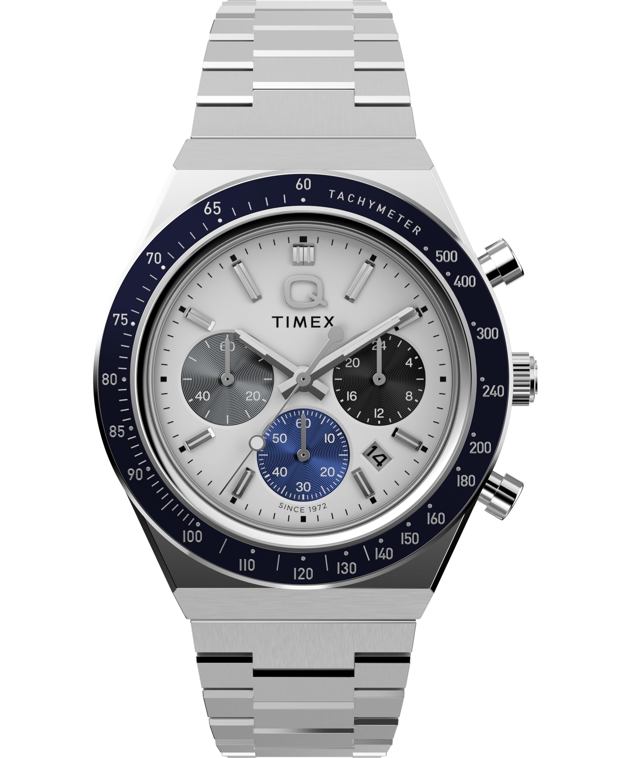Watch Timex Q Timex TW2Y36200 Quartz 5 ATM Water Resistant Plastic White Dial Stainless Steel [TIMEX] Men s [Used] белый