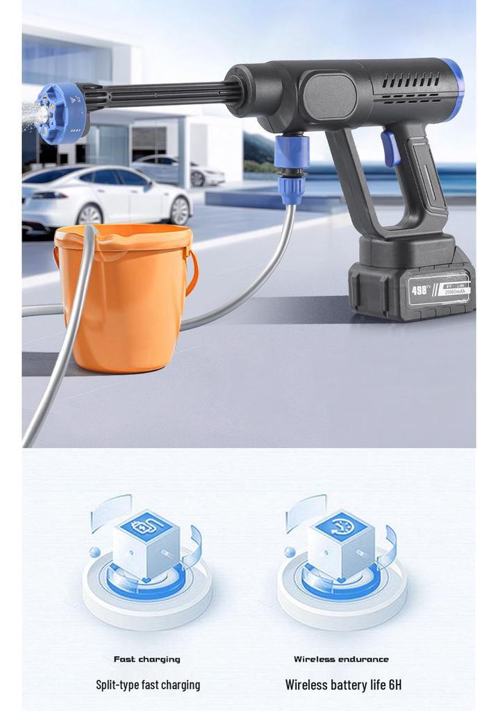 Wireless High-Pressure Lithium Battery Car Wash Water Sprayer