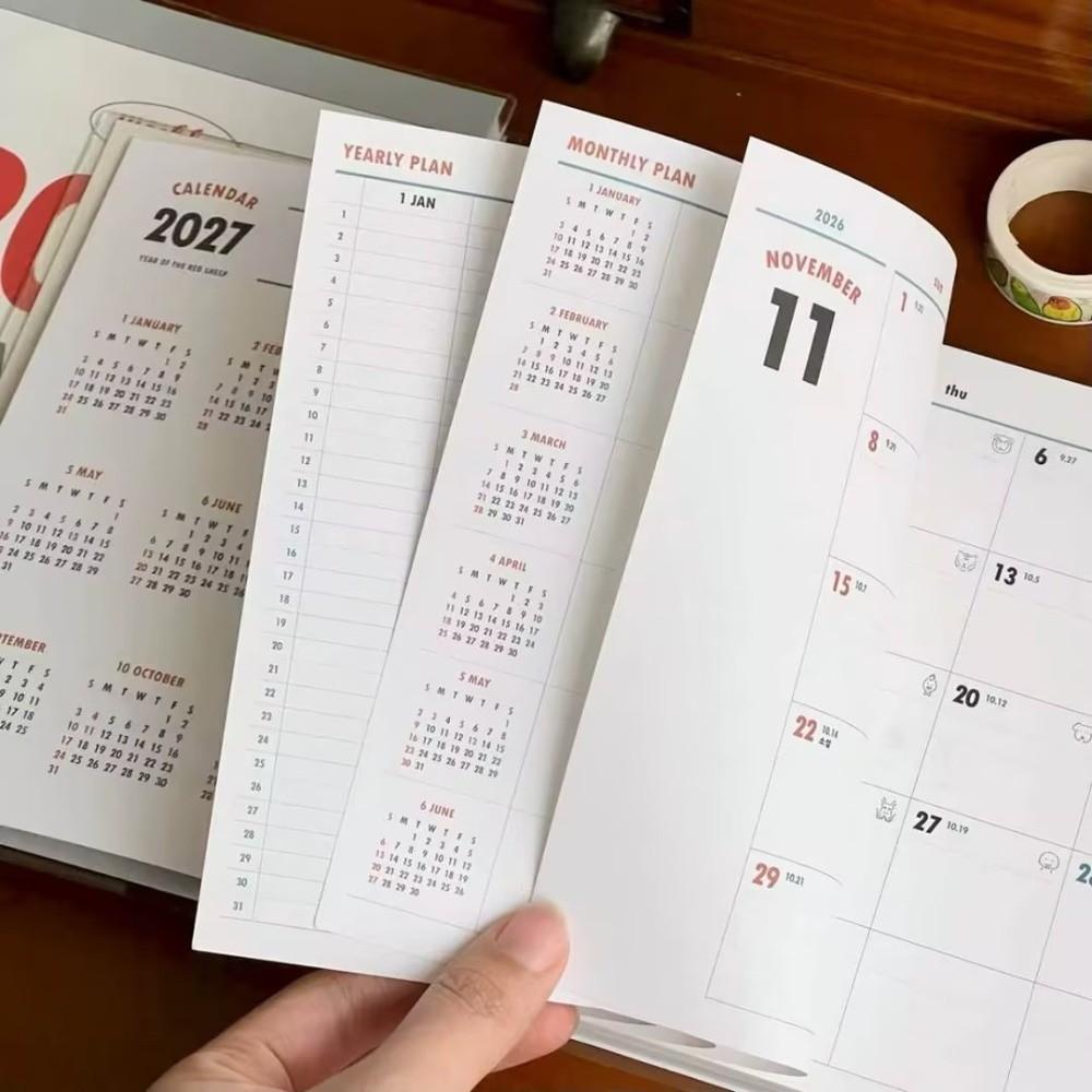 With Calendar Diary Book Self Discipline Check-in Schedule Notebook New 2027 Notebook  Women