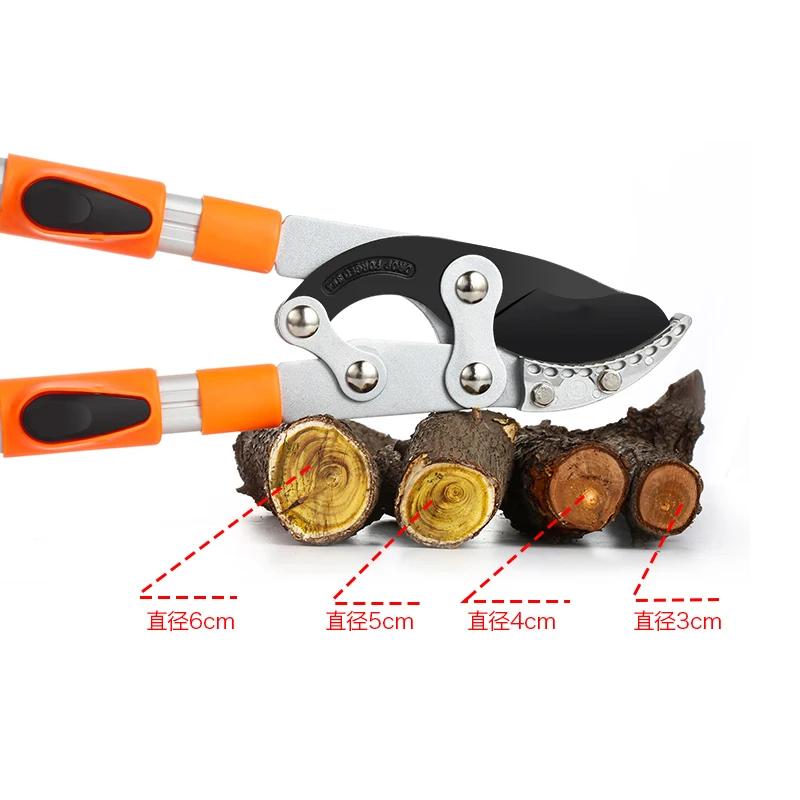 Foarfecă lungă pentru gard viu Foarfec pentru nicovală Grip anti-alunecare Instrument de mână pentru tăierea grădinii Unelte de grădină pentru tăiere cu clichet