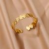 Exquisite klassische Beulenmuster-Öffnungsarmbänder für Frauen, Manschettenarmband, Goldfarbe, Edelstahl, Handornament, Geschenk