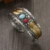 Vintage Bohemian Imitation Turquoise Open Adjustable Bracelet Ethnic Style Retro Trendy Women's Party Banquet Jewelry Gift
