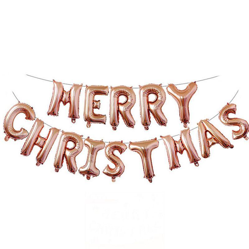 Merry Balloons Christmas Xmas Inflating Banner Happy New Year Party Decoration