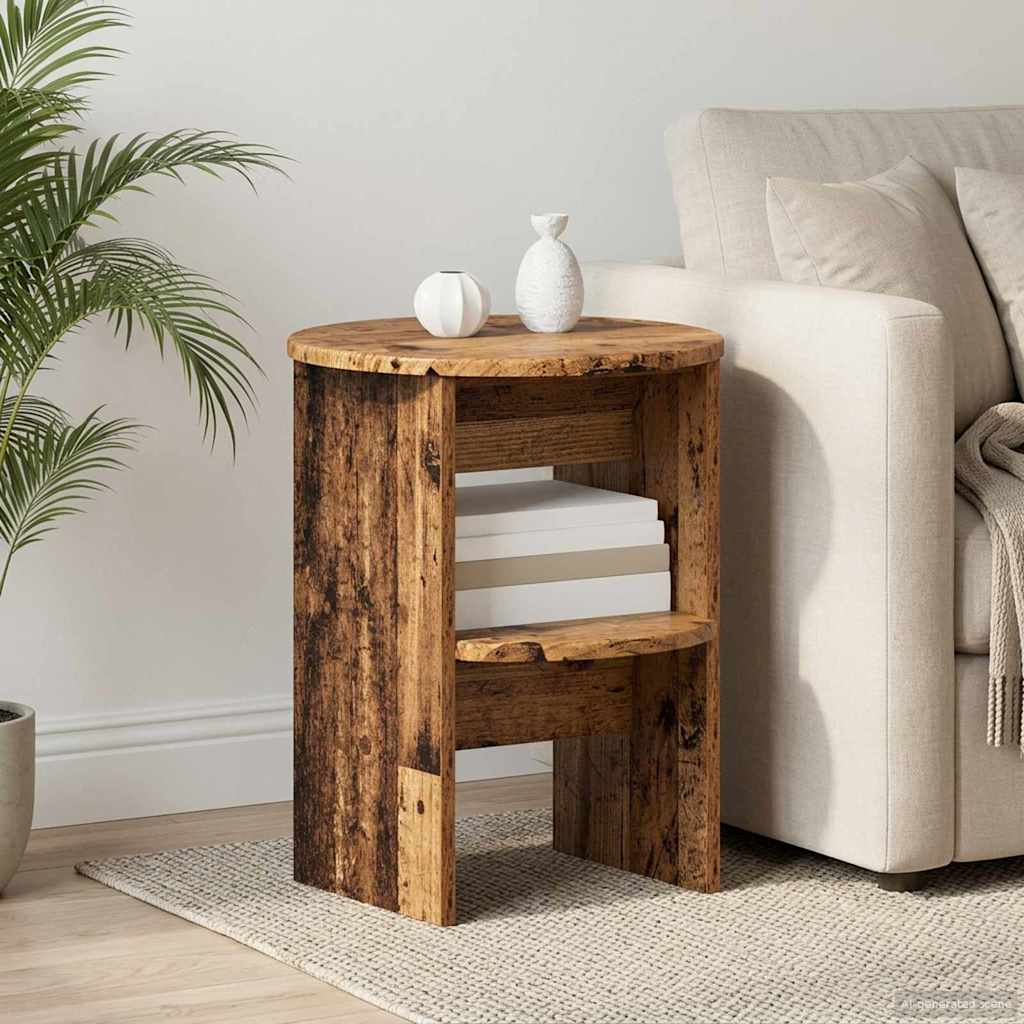 Seitenschrank Holzoptik recycelt Ø40 x 50 cm Holzwerkstoff
