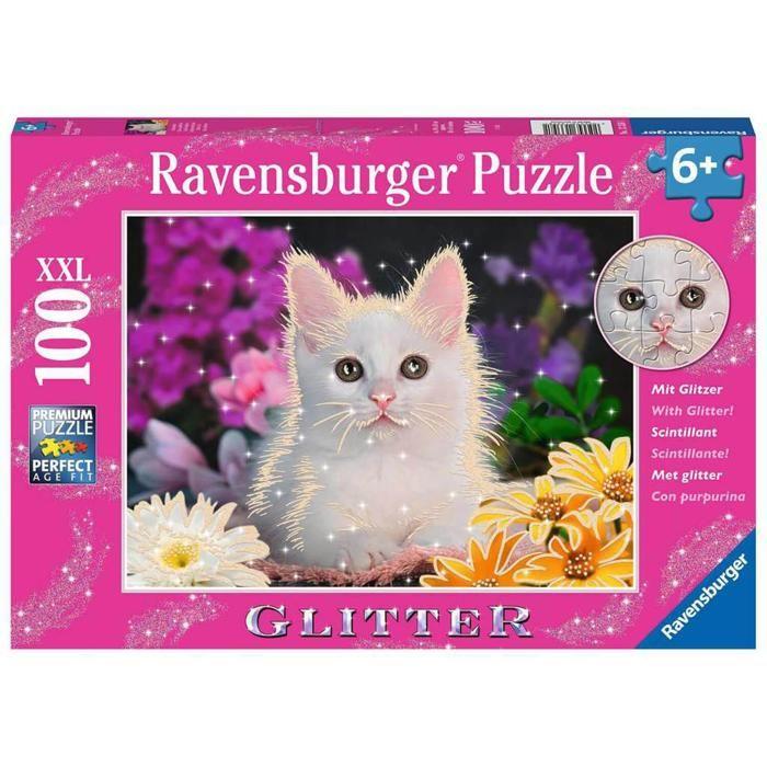 Puzzle 100 Pièces XXL : Chat À Paillettes (Collection Paillettes)