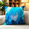 C-Cute Blue Slime Isekai Rimuru Tempest Anime  Square Double-Sided printed Pillow Case Bedroom Bedside Pillow Sofa Cushion Cover