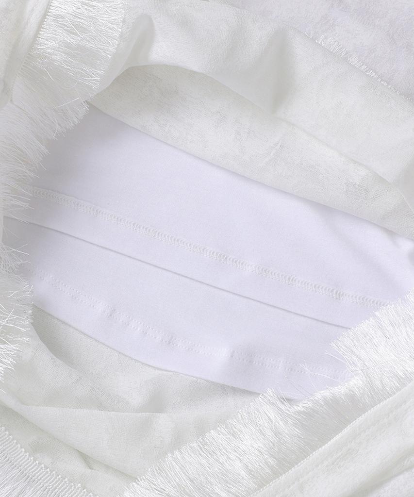 Lupeon Corsage Fringe Skirt / Corsage Fringe Skirt [White]