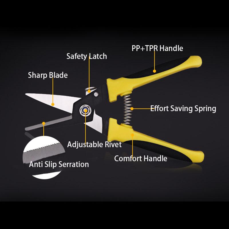 Mehrzweck-Eisenschere, Edelstahl-Winkelschere, Drahtschlitz, Eisendrahtschere, Blechschere mit geradem Kopf
