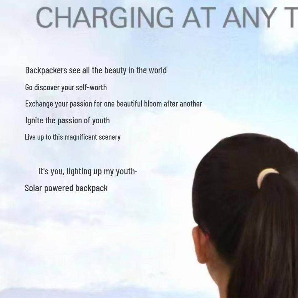 Fashionable Solar Charging Backpack for Travel, Cycling, Mountaineering & Laptop Use