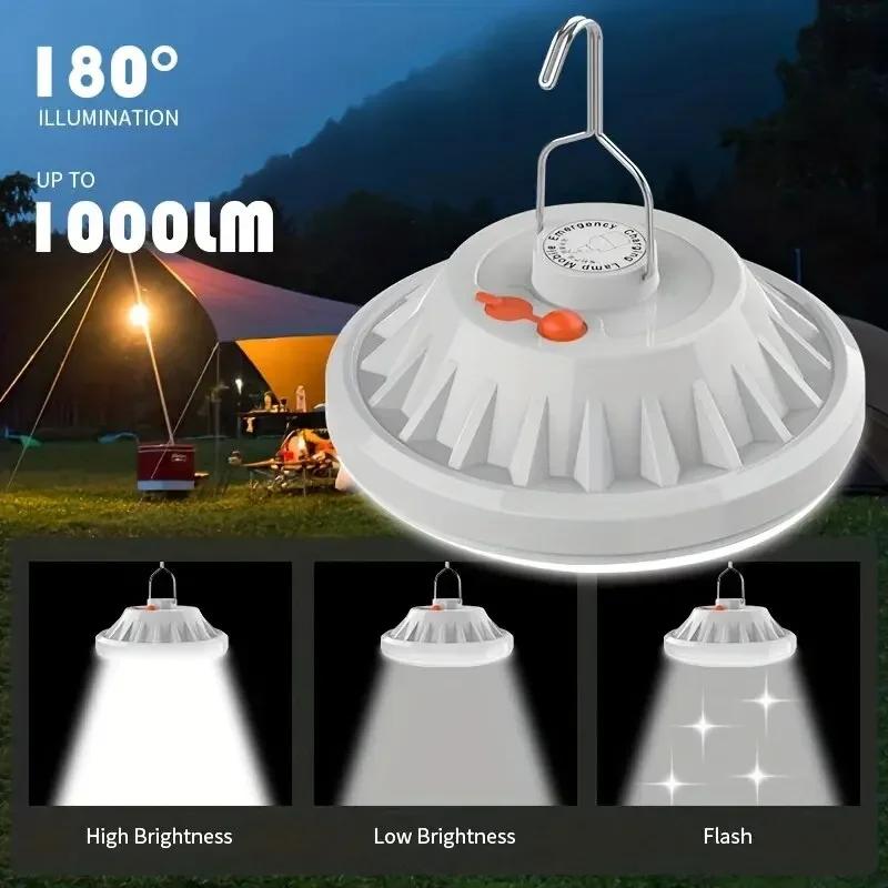 Rechargeable LED Camping Light - High Lumen, Waterproof, 3 Lighting Modes - Ideal for Hiking and Outdoor Lighting
