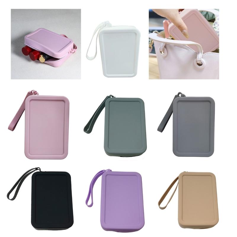 Silicone Travel Makeup Bag Cosmetic Organizer Waterproof Toiletry Pouch with Practical Zippered for Women and Girls