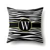 Polyester Pillowcase Zebra Pattern Printing Home Decoration Pillowcase 26 English Letter Cushion Cover Black and White