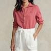 Polo Ralph Lauren SS22 Solid Color Logo Embroidered Single-Breasted Long Sleeve Shirt Women Shirts WMPOSHTNDO20226-600