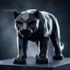 Декор для роскошной гостиной 3D-печатная низкополигональная статуэтка пантеры, геометрическая черная фигурка, современный уникальный подарок на новоселье, настольная арт-скульптура для