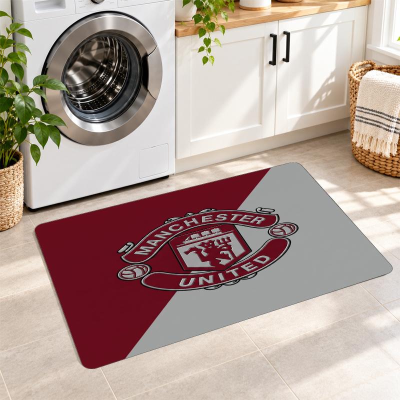 Flannel Kitchen Mat Manchester United FC Soft Area Rug Non Slip Floor Carpet Home Decoration