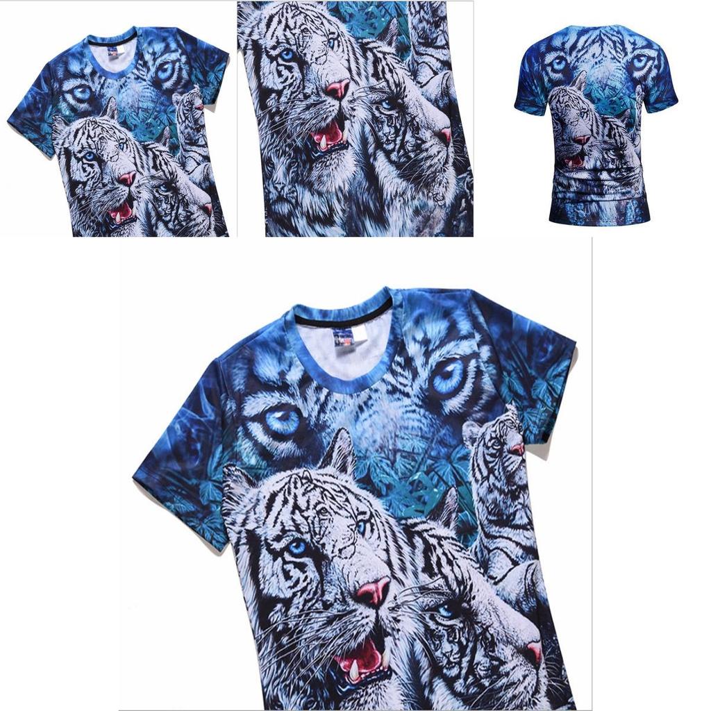 Versatile Short Sleeves Tiger Design T-shirt In Soft Cotton For All Seasons And Occasions