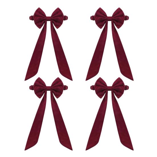 Weihnachts-Samt-Stuhlschleifen 11,8" x 29,5" Burgunder Stuhlschleifen zum Binden für Weihnachtsbankett Hochzeit Geburtstagsfeier Esszimmerdekoration
