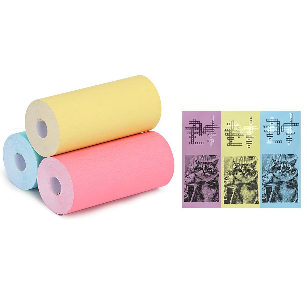 

Папір для термопринтера, барвистий папір для принтера для міні-принтера наклейок Портативний міні-термопринтер Bluetooth, кольоровий папір без наклейки ауреолін