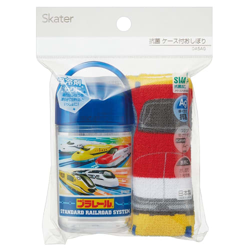 Skater Wet Towel Set with Case, Kids', Made in Japan, Plarail 24, Boys', OA5AG-A