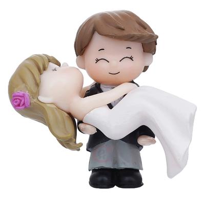 Resin Bride Kissing Groom Romantic Couple Statue Decorative Showpiece Valentine Gift for Girlfriend Boyfriend Husband Wife Her Him