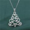 925 Sterling Silver Jewelry Personality Fashion Wild Christmas Tree Micro-set Crystal Clavicle Chain Pendant Necklaces  XL171