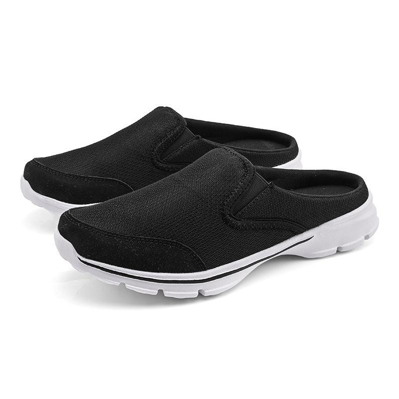Nowe casualowe buty w dużym rozmiarze, półbuty wsuwane, płaskie sandały z siateczki oddychające bez obcasa