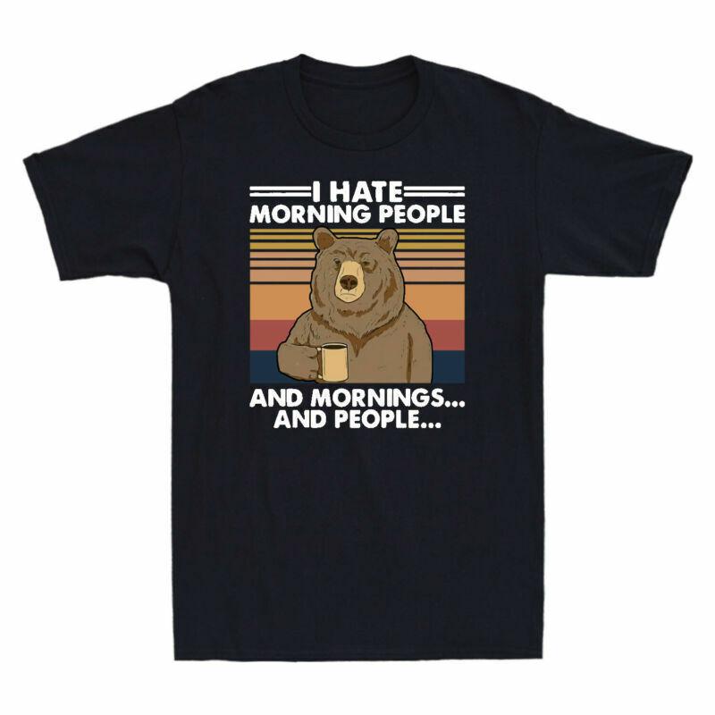 Morning People Tshirt Unisexs Mornings And Bear Camping Hate People I And Vintage S
