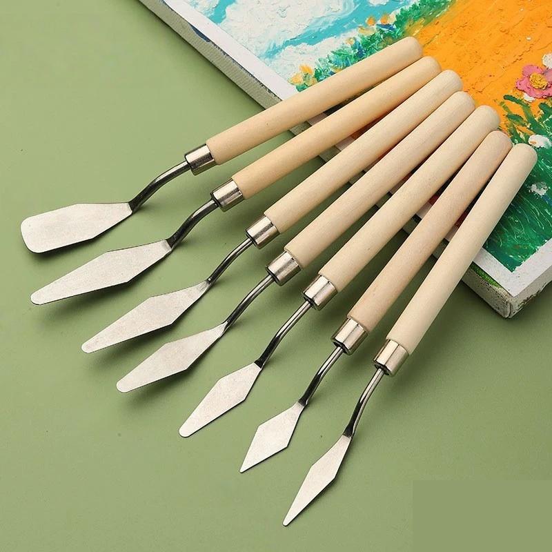 7Pcs Palette Knife,Stainless Steel Spatula Palette Knife Set, Pallet Knife,Painting Knives,Oil Painting Accessories for Oil