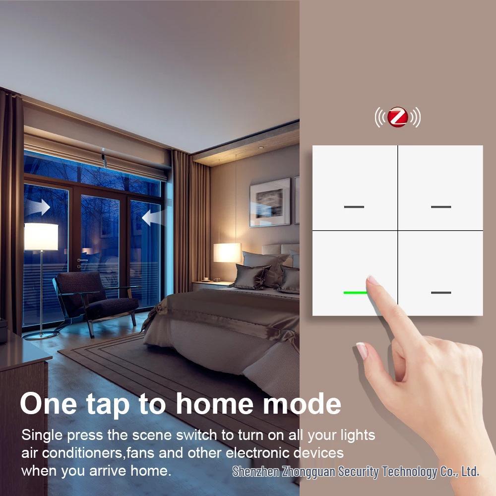 Zigbee 4-Button Stick-On Scene Switch for Home Assistant (Z2M/ZHA)