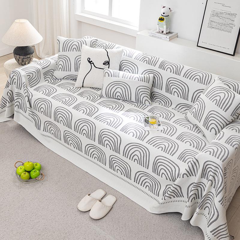 Summer Sofa Covers Towel Green Blanket for Living Room Anti Scratch Couch Cover Cooling Chair Slipcover One Piece