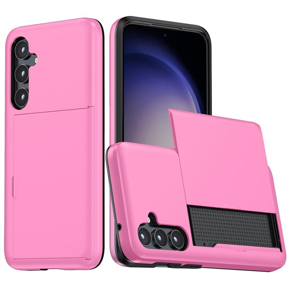 

AMORUS For Samsung Galaxy S24+ Case with Sliding Card Holder PC TPU Phone Back Cover