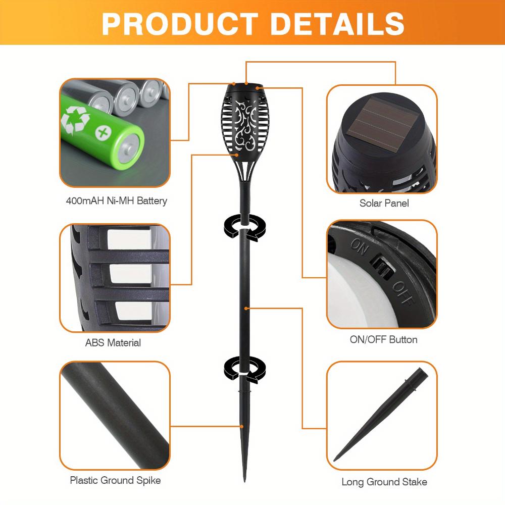 4/6/8/12 Solcellelys utendørs med blinking, vanntette LED-lys for hager, camping, fester, hager, Halloween, automatisk bryter