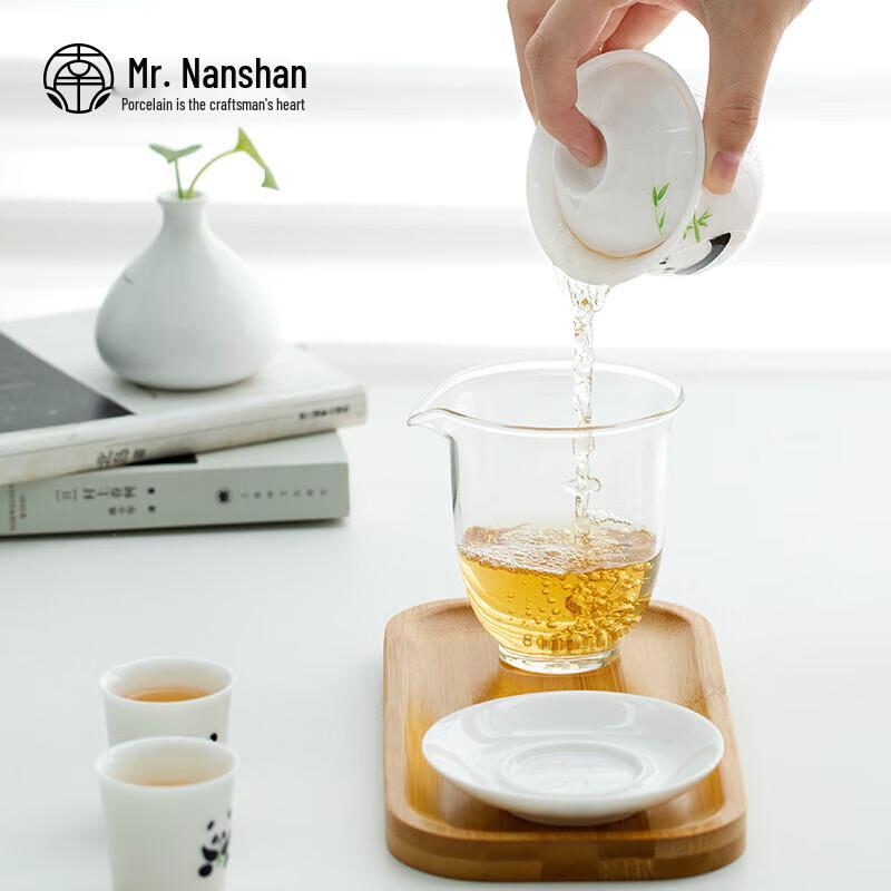 Nanshan Mr. Hand-Painted Ceramic Panda Gongfu Gaiwan Tea Set