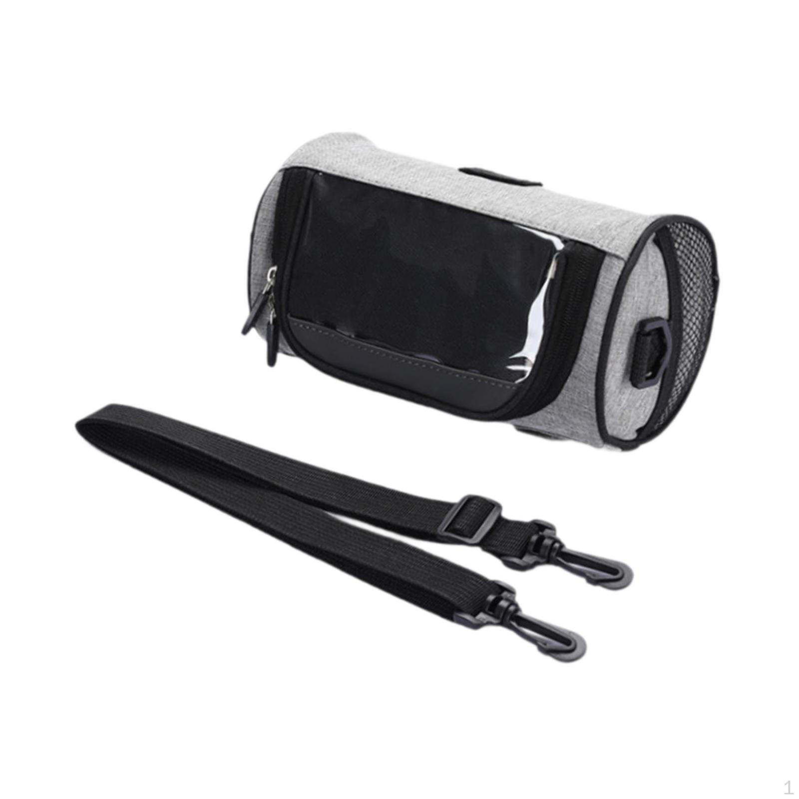 

Сумка для хранения на руль велосипеда с держателем для телефона для езды на велосипеде серый