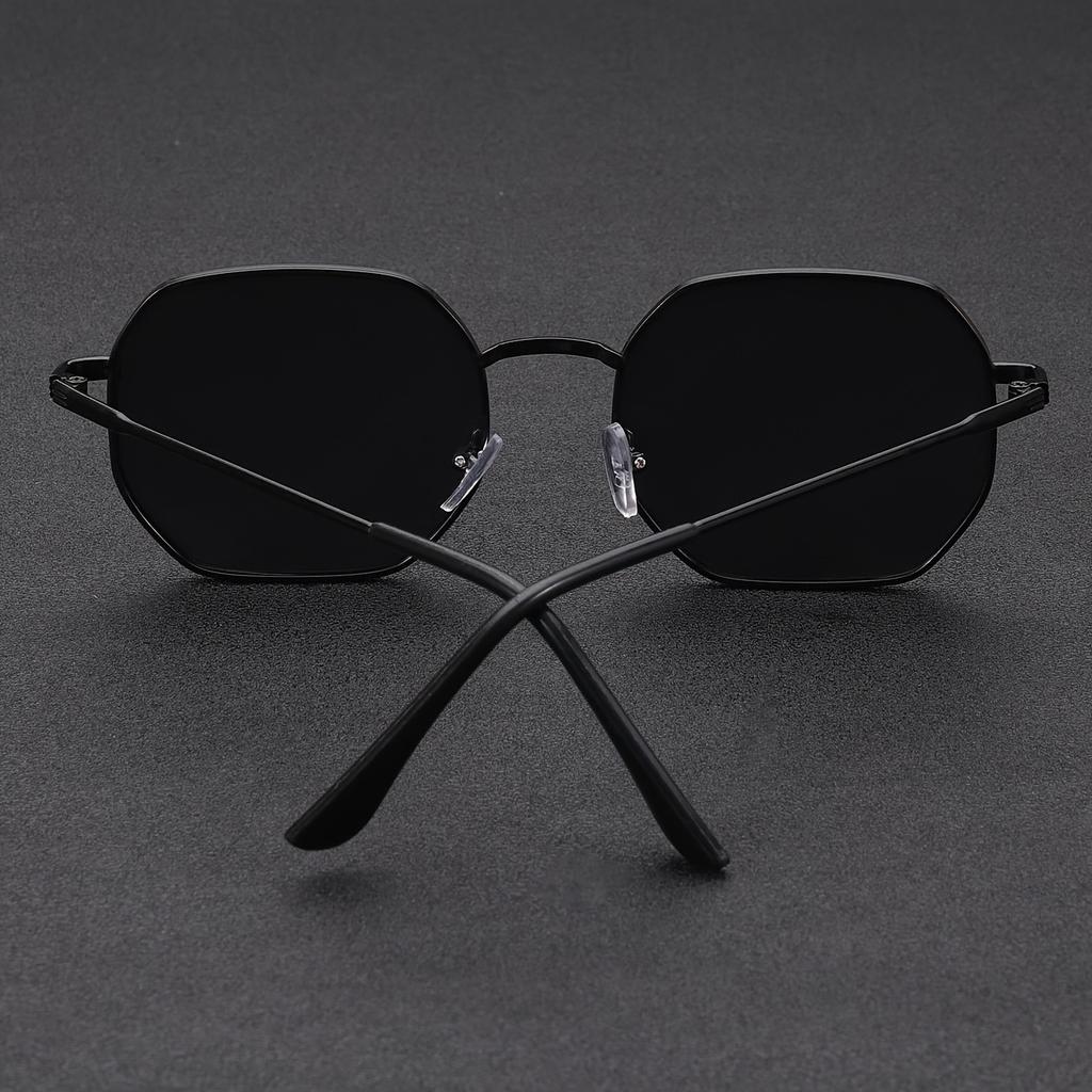 Polygonal Frame Glasses Stylish Round Lenses Unisex Ideal Holiday Gift Festive Accessory Festive Eyewear Decorative Lenses
