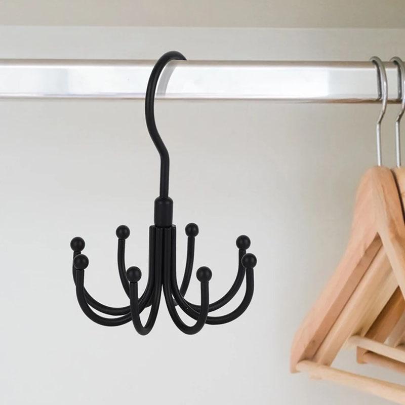1Pc Multi Purpose Hanger 360 Rotatable Metal Clothes 8 Claw Hooks Closet Wardrobe Organizer Multifunctional Hook Belt