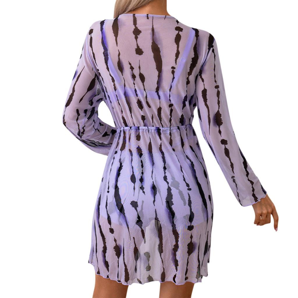 Sexy zweiteiliger Badeanzug für Damen, einfarbig bedruckt, hohe Taille, dreiteiliges Badeanzug-Set