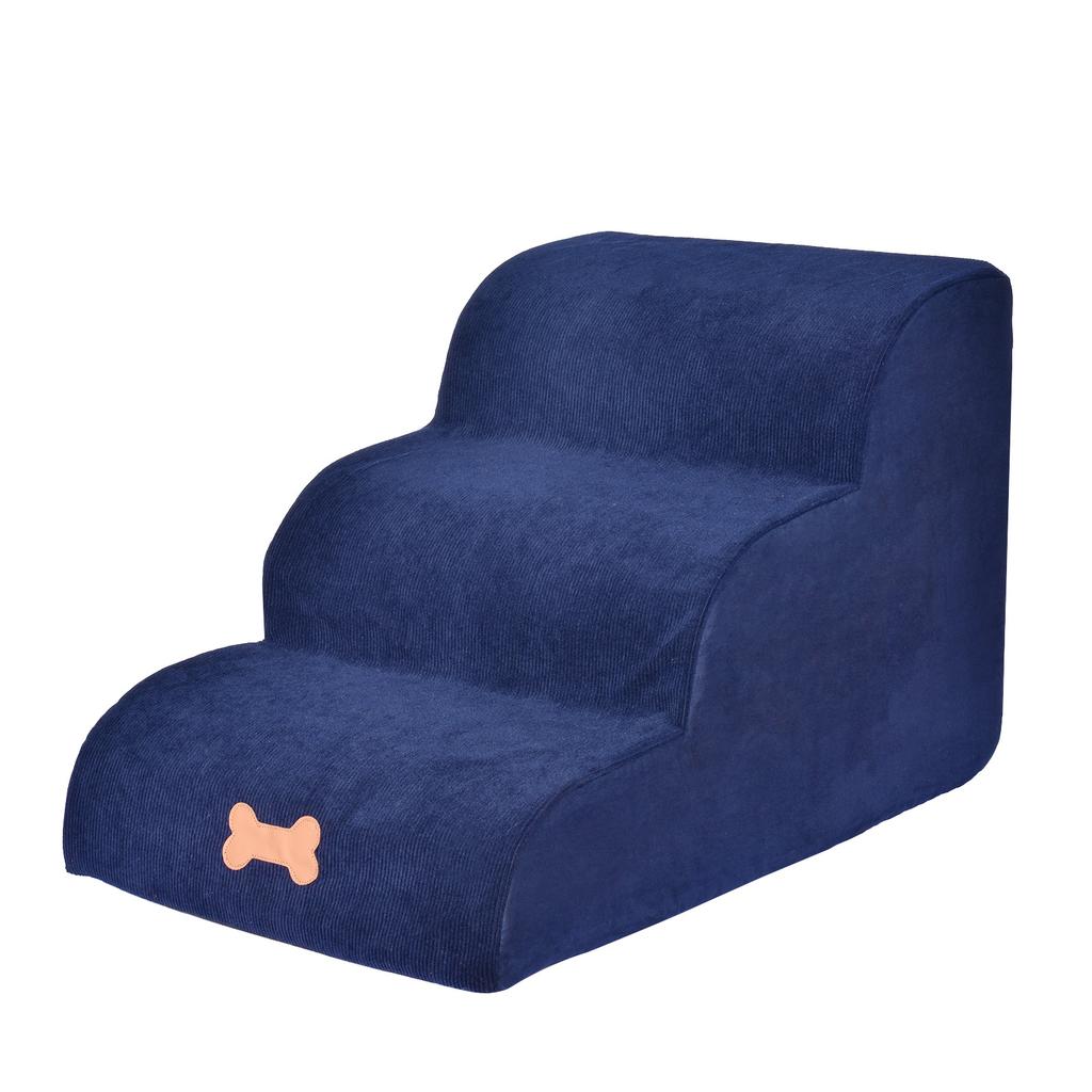 Dog Ramps 3 Steps Dog Stairs For Sofa Couch Bed High Density Sponge Ramps For Small Dogs And Cats Non-Slip Washable Stair Ladder