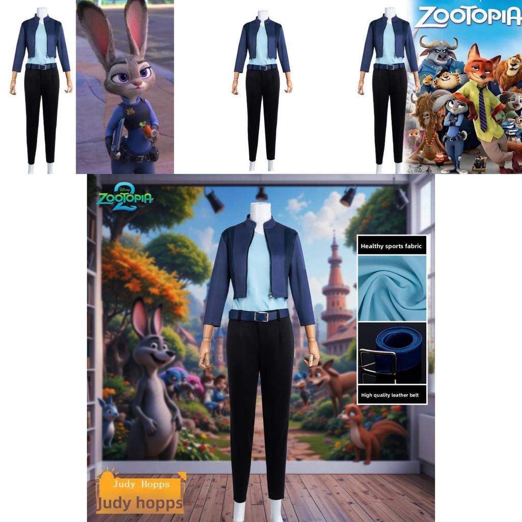 Costume Cosplay Judy Hopps di Zootropolis 2 in Poliestere ed Elastan per Bambini Eventi di Halloween