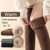 1 Pair Women Winter Socks Tihick Plush Over Knee Socks Anti-slip Solid Color Warm