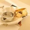 European-American Geometric Metal Wide Cuff Bracelet