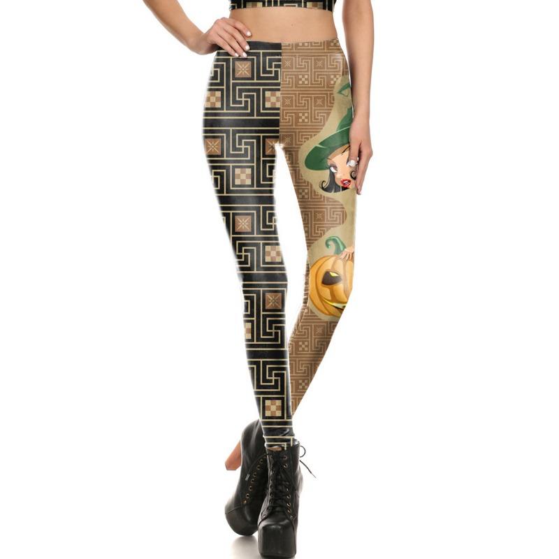 Halloween Damen Skelett Totenkopf Fledermaus Digitaldruck Horror Hose Leggings Skinny Jogginghose Kleine Füße Mädchen