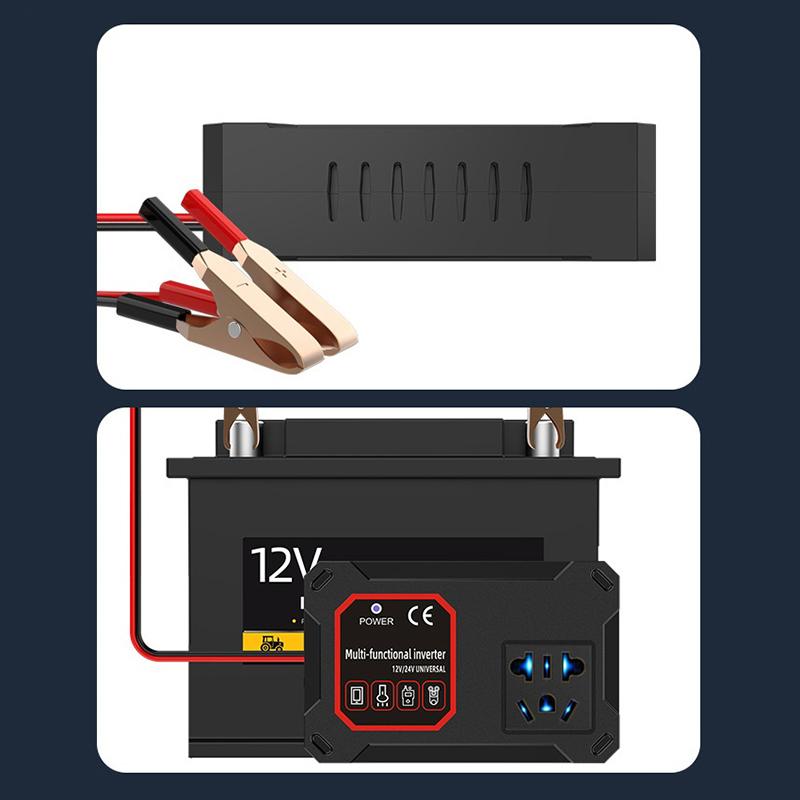 Car Power Inverter 200W 12V/24V To 220V Converter Charger Adapter Universal Socket Portable Vehicle-Mounted Home Auto Inverters